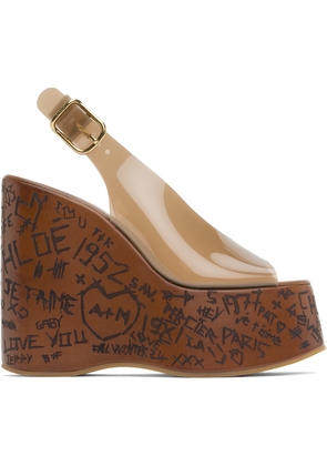 Chloé Brown Maxime Wedge Sandals
