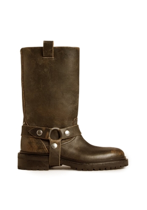 Golden Goose - Kurt Distressed Leather Boots - Brown - IT 37 - Moda Operandi