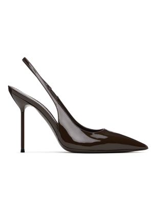 Paris Texas Brown Lidia Slingback Heels