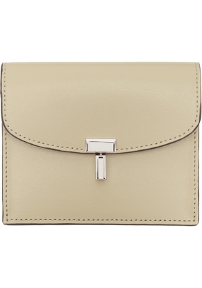 TOTEME Beige T-Lock Leather Card Holder