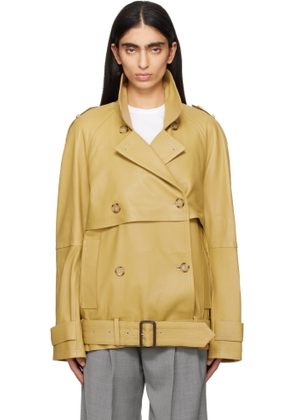 TOTEME Tan Short Trench Leather Jacket