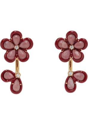 Bottega Veneta Red & Pink Flower Earrings