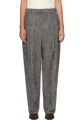 Bottega Veneta Gray Melange Viscose & Silk Trousers