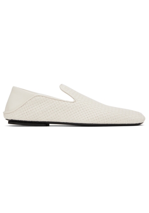 Bottega Veneta White Adamo Slippers