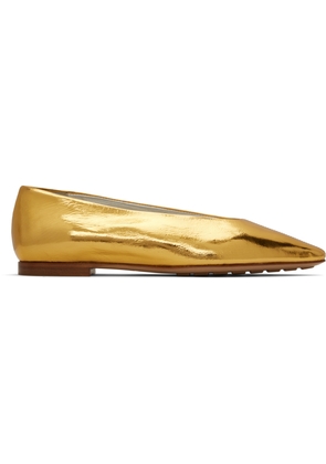 Bottega Veneta Gold Sofia Ballerina Flats