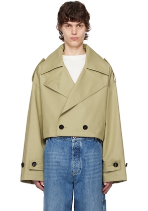 Bottega Veneta Beige Fine Compact Cotton Twill Trench Coat