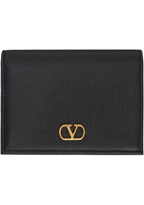Valentino Garavani Black VLogo Signature Grainy Calfskin Wallet