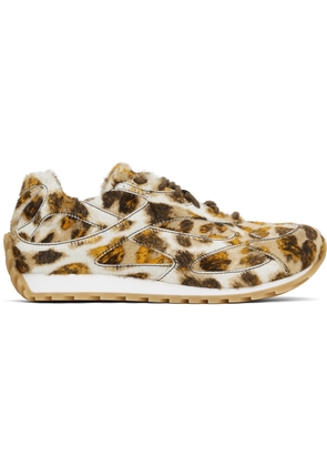 Bottega Veneta White & Orange Orbit Sneakers