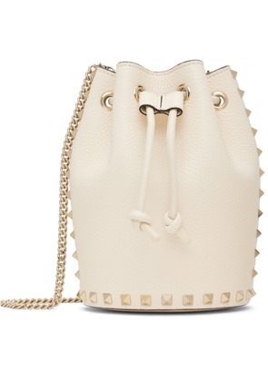 Valentino Garavani Off-White Mini Drawstring Rockstud Bag