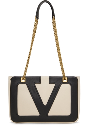 Valentino Garavani Off-White & Black Viva Superstar Small Bag