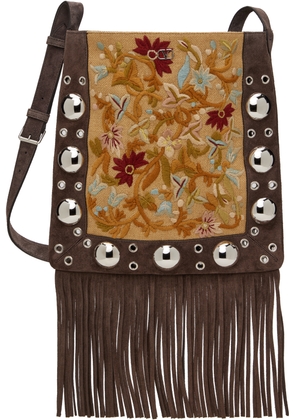Valentino Garavani Brown & Tan Nellcôte Shoulder Bag