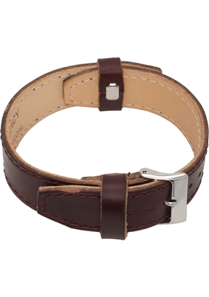 OUR LEGACY Burgundy Continuous Strap Leather Bracelet