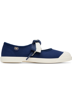 Valentino Garavani Blue & Off-White Bay By Bay Ballerina Sneakers