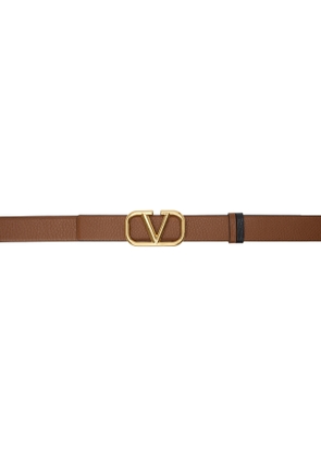 Valentino Garavani Brown & Black VLogo Signature Reversible Belt