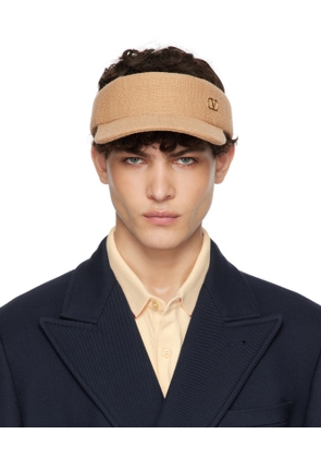 Valentino Garavani Tan Vlogo Signature Visor Cap