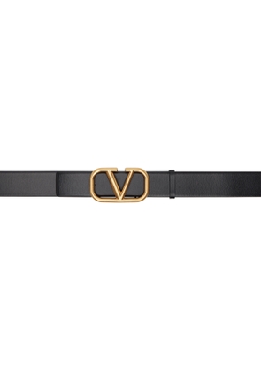 Valentino Garavani Black VLogo Signature Calfskin Belt
