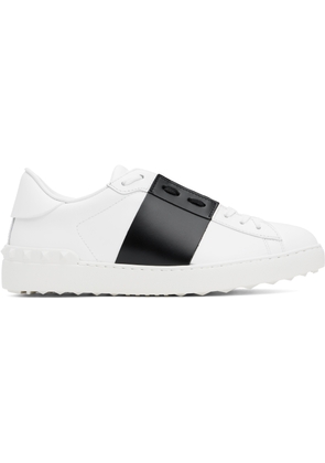Valentino Garavani White & Black Calfskin Open Sneakers