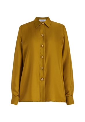 FRANÇOISE - Exclusive Constance Silk Satin Shirt - Gold - FR 38 - Moda Operandi