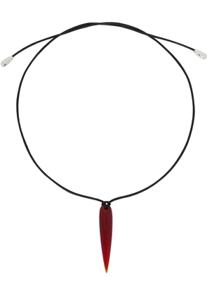 Sophie Buhai Black Small Spear Carnelian Pendant Necklace