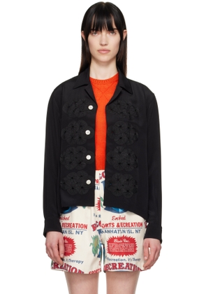 Bode Black Ribbon Garland Shirt