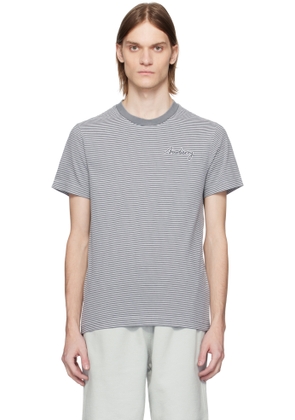 Burberry White & Gray Striped Cotton T-shirt