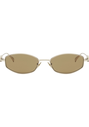 Gucci Gold Oval Frame Sunglasses
