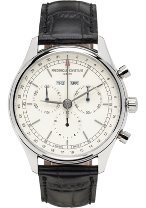 Frédérique Constant Silver & Black Classics Quartz Chronograph Triple Calendar Watch