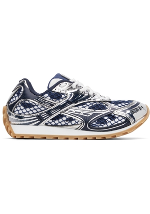 Bottega Veneta Navy & Silver Orbit Sneakers
