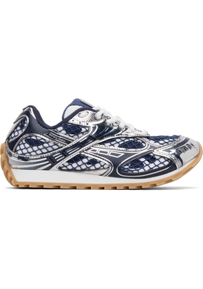 Bottega Veneta Navy & Silver Orbit Sneakers