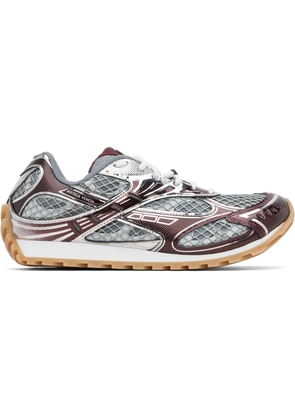 Bottega Veneta Burgundy & Silver Orbit Sneakers