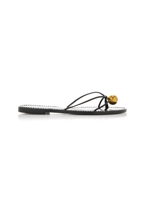 AMANU - Malawi Corded Leather Sandals - Black - IT 39 - Moda Operandi