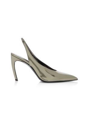 The Attico - Viper Vegan Patent Leather Slingback Pumps - Grey - IT 39 - Moda Operandi