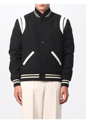 Saint Laurent Teddy jacket in recycled wool and leather
