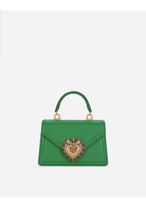 Dolce & Gabbana Small Devotion Top-handle Bag - Woman Handbags Green Leather Onesize