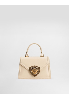 Dolce & Gabbana Small Devotion Top-handle Bag - Woman Handbags Cream Leather Onesize