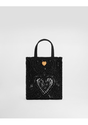 Dolce & Gabbana Small Cordonetto Lace Beatrice Bag - Woman Handbags Black Cotton Onesize