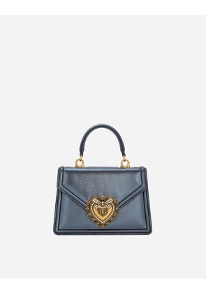Dolce & Gabbana Small Devotion Top-handle Bag - Woman Handbags Blue Leather Onesize