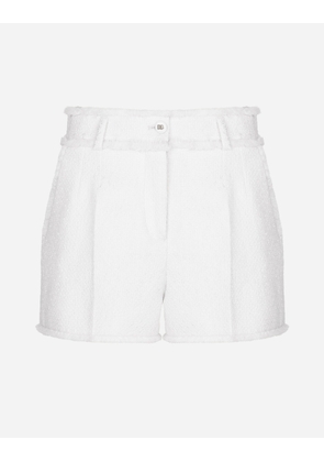 Dolce & Gabbana Raschel Tweed Shorts - Woman Pants And Shorts White 44