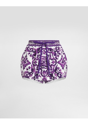 Dolce & Gabbana Majolica-print Poplin Shorts - Woman Pants And Shorts Multicolor 48