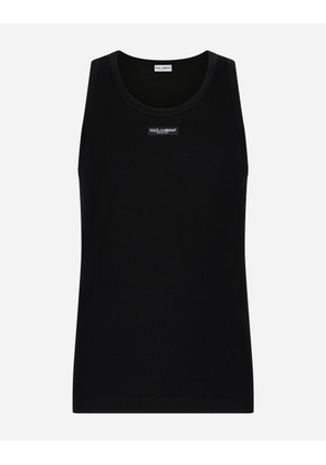 Dolce & Gabbana Two-way Stretch Cotton Tank Top With Logo Label - Man Underwear And Loungewear Black Cotton 3