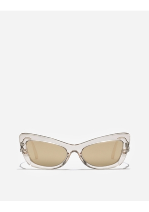 Dolce & Gabbana Dg Crystal Sunglasses - Woman Sunglasses Transparent Camel Onesize