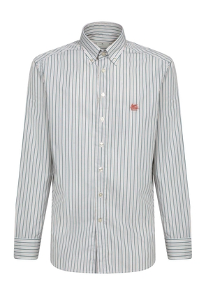 Etro Logo Embroidered Striped Shirt