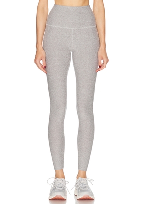 Beyond Yoga Spacedye Caught In The Midi High Waisted Legging in Silver Mist - Light Grey. Size S (also in XL, XS).