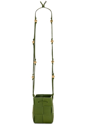 Bottega Veneta Mini Crossbody Bucket in Avocado & Gold - Army. Size all.