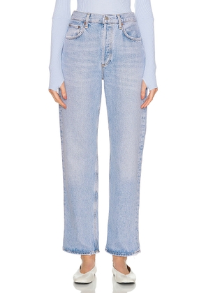 AGOLDE Fran Low Slung Easy Straight Jeans in Force - Denim-Light. Size 28 (also in 30, 31, 32, 33, 34).