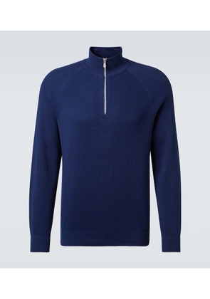 Brunello Cucinelli Cotton ribbed-knit half-zip sweater