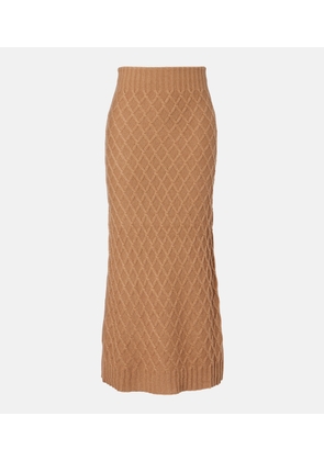 Max Mara Po knitted camel hair maxi skirt