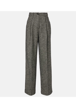 Dolce&Gabbana Pleated wool-blend wide-leg pants