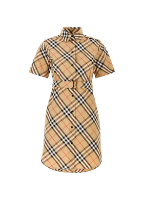 Burberry Chemisier Cotton Dress With Check Print
