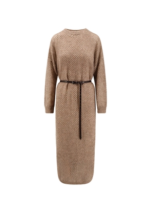 Brunello Cucinelli Mohair Blend Long Dress With Sequins